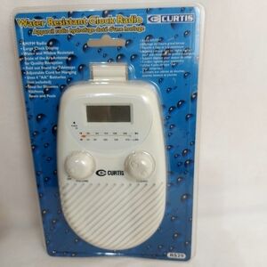 CURTIS Water resistant clock shower radio AM/FM New Old Stock RS29